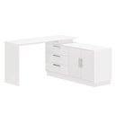 Ver imagem 1 de Mesa Escrivaninha com Cômoda Rocher 2 Portas 3 Gavetas Branco - Pnr Móveis
