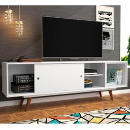 Rack para TV até 47 Polegadas 1 Porta de Correr Retrô 50 Olivar - 3 Rack para TV até 47 Polegadas 1 Porta de Correr Retrô 50 Olivar - 3