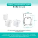 Ver imagem 3 de Assento Sanitário Tampa de Vaso Branco Mdf Laqueado Suite para Bacia Incepa