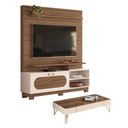 Ver imagem 1 de Estante Home Theater Axis Castanho Off White com Mesa de Centro Cadenza Off White Castanho - Hb Mó