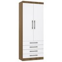 Ver imagem 1 de Guarda Roupa Modulado 90cm 2 Portas 4 Gavetas Delphi Avelã/branco L01 - Mpozenato