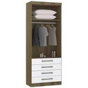 Ver imagem 3 de Guarda Roupa Modulado 90cm 2 Portas 4 Gavetas Delphi Avelã/branco L01 - Mpozenato