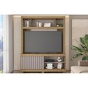 Ver imagem 1 de Rack Bancada C/ Painel P/ Tv até 65 Pol Cinne Ripado Pés 160x203cm Lamina Mel/cacao - Caemmun