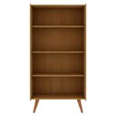 Ver mais imagens de Sala de Estar Rack Cristaleira e Buffet Pés Madeira 100% Mdf Cor:cinamomo com White Laca Frisado