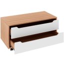 Ver imagem 3 de Balcão para Gabinete de Banheiro 2 Gavetas e Rodízios Amêndoa/Branco