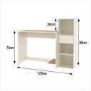 Ver imagem 3 de Conjunto de Escritório 2 Peças Smart Office Mesa e Armário Livreiro - Off White e Cedro