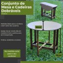 Ver imagem 5 de Conjunto Dobrável Prático Mesa Redonda Com 4 Cadeiras Imbuia