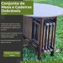 Ver imagem 4 de Conjunto Dobrável Prático Mesa Redonda Com 4 Cadeiras Imbuia