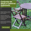 Ver imagem 6 de Conjunto Dobrável Prático Mesa Redonda Com 4 Cadeiras Imbuia
