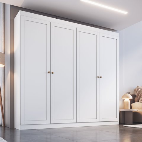 Guarda Roupa Europa 4PORTAS 2GAVETAS Provençal Branco