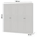 Ver imagem 6 de Guarda Roupa Europa 4PORTAS 2GAVETAS Provençal Branco