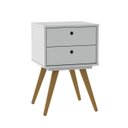 Ver imagem 3 de Mesa de Cabeceira 2 Gavetas Retrô 50 Branco