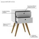 Ver imagem 6 de Mesa de Cabeceira 2 Gavetas Retrô 50 Branco