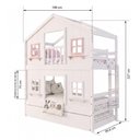 Ver imagem 3 de Treliche Infantil Casinha Dos Sonhos com Escada Fixa e Rodízios Branco e Rosa