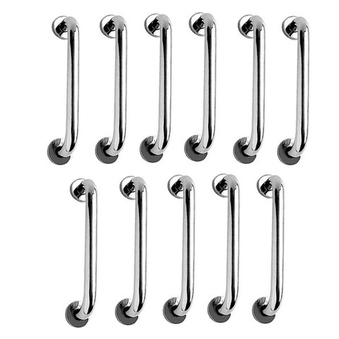 Alça de Apoio 30cm Barra Inox Kit 11 Unidades Idoso Banheiro Box Deficiente Cadeirante Acessibilidad