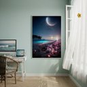 Ver imagem 1 de Quadro Decorativo Oceano Estrelado-70x50cm:moldura Preta