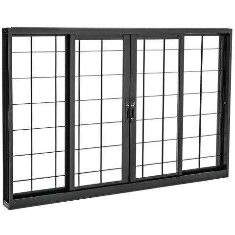 Janela Central 4 Folhas 120X150Cm Preta