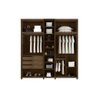 Guarda-Roupa Casal 5 Portas com Espelho e Sapateira com 3 Gavetas Munique Rv Móveis Cinamomo - 2