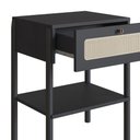 Ver imagem 4 de Mesa de Cabeceira para Quarto com Tela Sintética e Gaveta Cor:nero