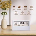 Ver imagem 6 de Relogio de Mesa Despertador Digital Multifuncao Tela Transparente Lcd Iluminada Sensor Clima