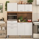 Ver imagem 1 de Kit Cozinha Andrey 6 Portas 2 Gavetas Amendola Branco