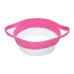 Cesta Decorativa em Fibra Grande - Rosa - 1