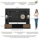 Ver imagem 6 de Estante Com Suporte Tv 65" E Leds Berlim Multimóveis V3384 Preta/Madeirada Preto/Madeirado