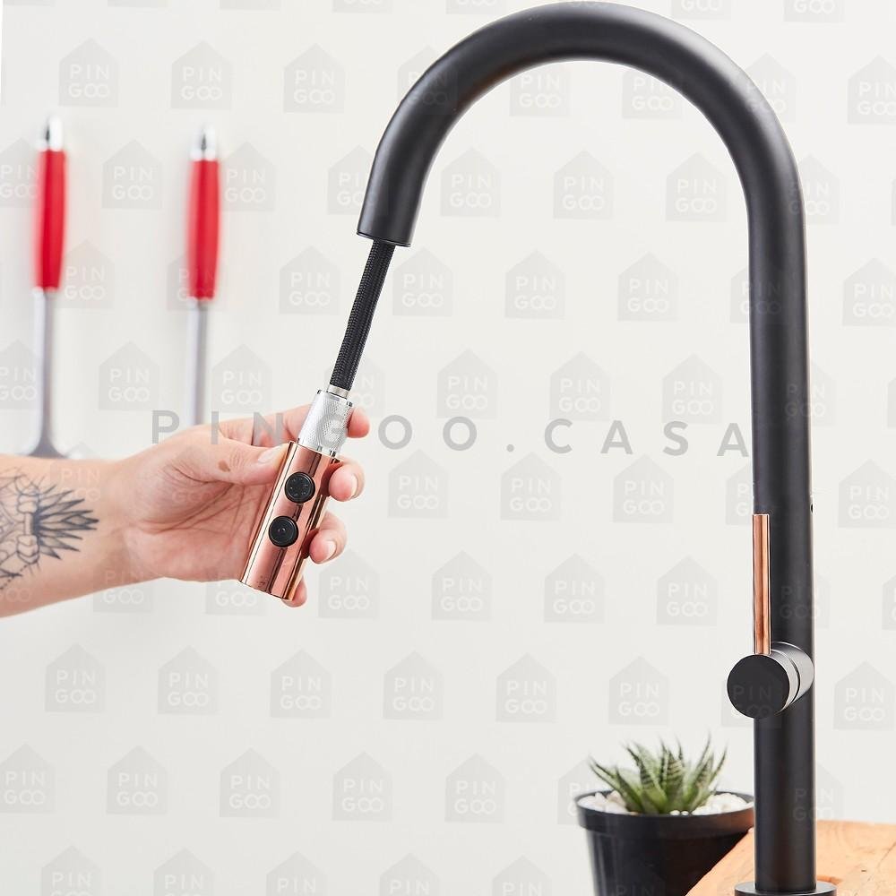 Torneira Para Cozinha Misturador Monocomando Pauini Pingoo.casa - Preto - 2