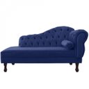 Ver imagem 2 de Recamier Sofá Divã Com Pés Retro 160X80 - Elã:Suede Azul Marinho