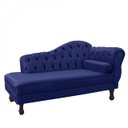 Ver imagem 1 de Recamier Sofá Divã Com Pés Retro 160X80 - Elã:Suede Azul Marinho