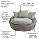 Ver imagem 5 de Poltrona Decorativa Safira Base Giratoria Boucle e Courino Tce 1018 Tcs 726 Moll