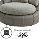 Ver imagem 6 de Poltrona Decorativa Safira Base Giratoria Boucle e Courino Tce 1018 Tcs 726 Moll