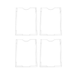 Kit com 4 Displays Acrílico A4 em Acrílico Cristal 2mm - Retrato - Abertura Topo - 1