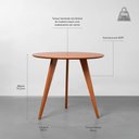 Ver imagem 3 de Conjunto Mesa de Jantar Square Laminada Tripé Redonda Natural - 88cm + 2 Cadeiras Lalá Encosto Palha