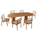 Ver imagem 2 de Conjunto Sala de Jantar Mesa Noronha 180cm Tampo Laminado Organico e 6 Cadeiras Eva Premium