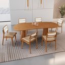 Ver imagem 1 de Conjunto Sala de Jantar Mesa Noronha 180cm Tampo Laminado Organico e 6 Cadeiras Eva Premium