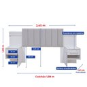 Ver imagem 3 de Cabeceira Casal 140cm Ripada 100% MDF Estofada Isis com 02 Mesas de Cabeceira Espresso Móveis
