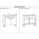 Ver imagem 2 de Balcão de Cozinha 90cm Nala 2 Portas 2 Gavetas Kits Paraná Freijó Supremo Ripado