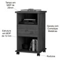 Ver imagem 4 de Mesa de Cabeceira com Rodízios 1 Gaveta 2 Nichos Mdp Gotto Mel/pérola