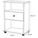 Ver imagem 3 de Mesa de Cabeceira com Rodízios 1 Gaveta 2 Nichos Mdp Gotto Mel/pérola