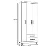 Guarda Roupa Manuela Roupeiro 3 Portas 2 Gavetas Castanho-Avelã - 3