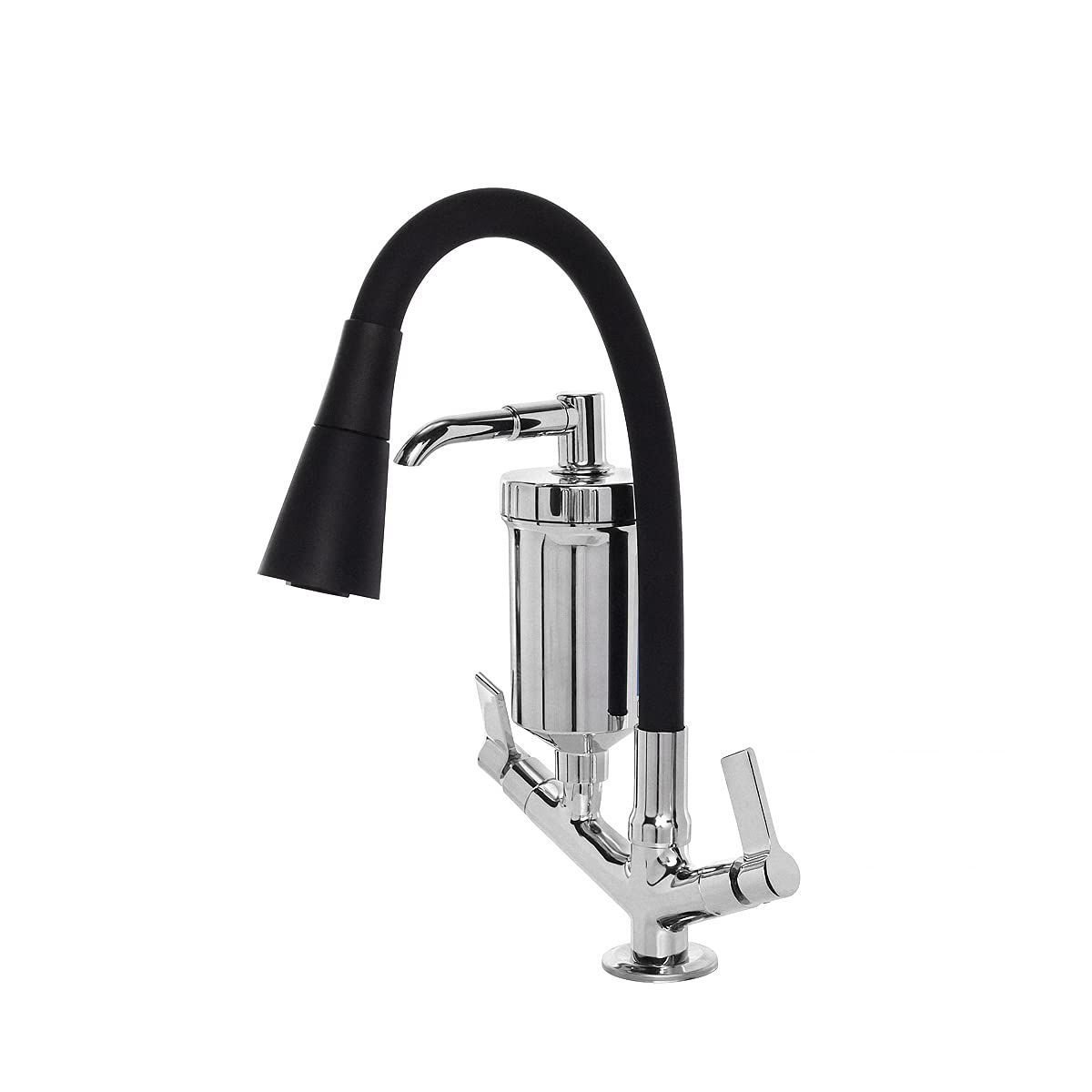Torneira Filtro Gourmet Flexível Cozinha Bancada Cone Preto - 1