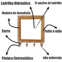 Ver imagem 4 de Cabideiro em Madeira com Ladrilho Hidráulico Porta Chaves Roupas Bolsas Ladrilho D1