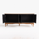 Ver imagem 5 de Rack 4 Portas Clássico Pés Luiz Xv Grande MDF Laca Sala Ecomem Preto - Imbuia