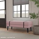 Ver imagem 3 de Banco Estofado Viena 1,20m Suede Rose - Inova Decorações