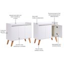 Ver imagem 3 de Aparador Buffet 90cm MDF Branco Madri - On Móveis