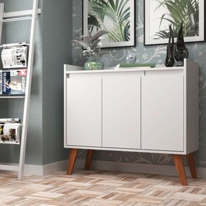 Aparador Buffet 90cm Mdf Branco Madri - On Móveis