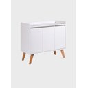 Ver imagem 2 de Aparador Buffet 90cm Mdf Branco Madri - On Móveis