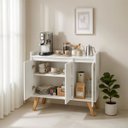 Ver imagem 2 de Aparador Buffet 90cm MDF Branco Madri - On Móveis