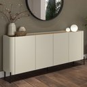 Ver imagem 2 de Buffet para Sala de Jantar 4 Portas 1 Gaveta Pés Industrial Preto Naim I03 Luna Louro - Lyam